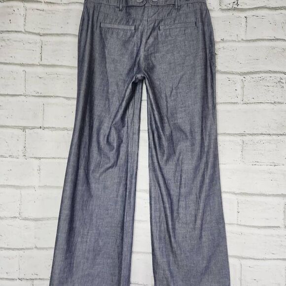 Elevenses Womens Gray Cotton Textured Wide Leg Pants Size 6 - Picture 8 of 12
